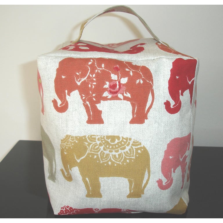 Door Stop Red Grey Yellow Ochre Pink Elephants Unfilled