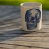 Handmade Porcelain Votive - with Skully illustration