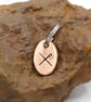 Recycled Oval Copper Good Luck Bindrune Split Keyring Charm, Bag Charm. - Image 4