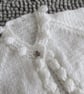 16" White Baby Bobble Edged Cardigan - Image 2
