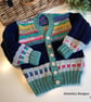 Colourful Boy's Hand Knitted Cosy Warm Cardigan  1-2 Years size