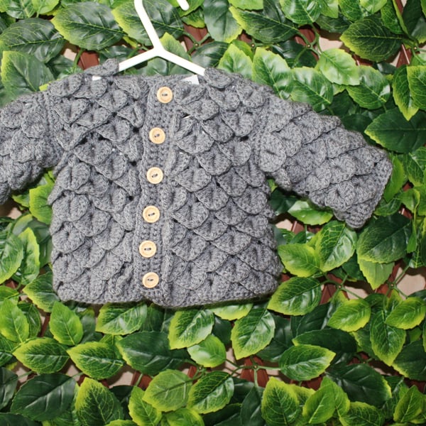 handmade crochet baby cardigan size  0 - 3 months