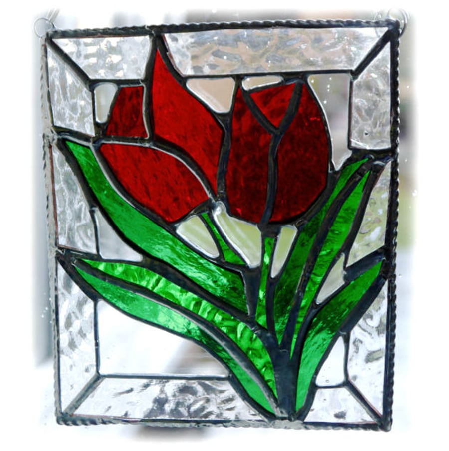 Tulip Stained Glass Picture Flower Suncatcher Spring
