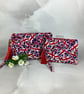 Union Jack zip clutch bag, Detachable wrist strap, 2 size options, Handmade - Image 1