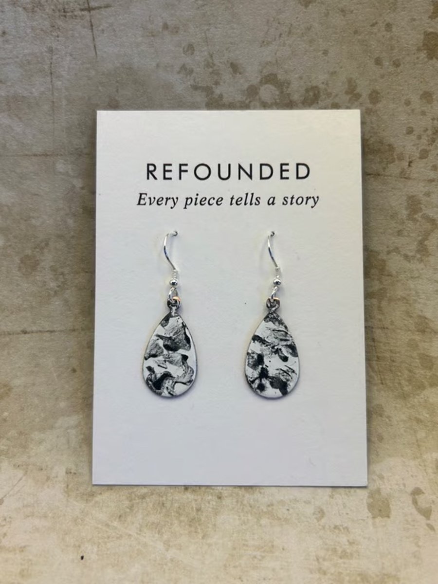 'pottery' enamel earrings with sterling silver