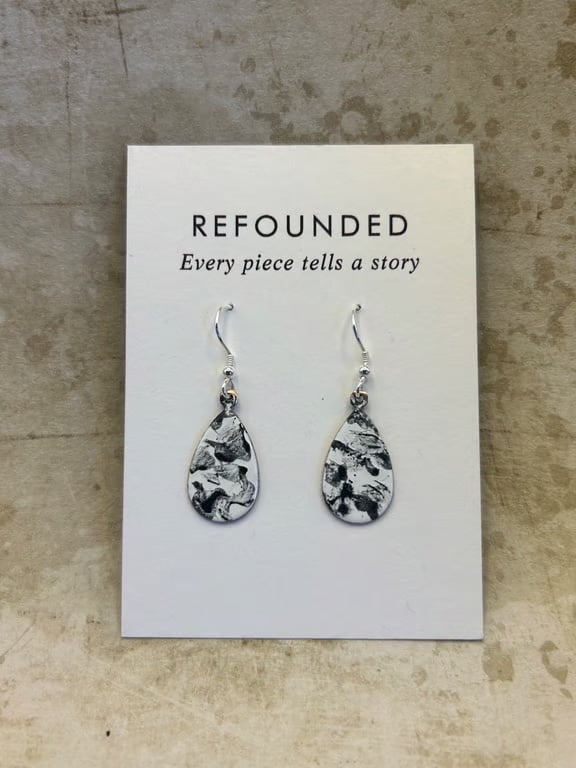'pottery' enamel earrings with sterling silver