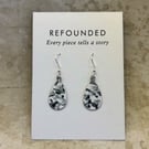 'pottery' enamel earrings with sterling silver