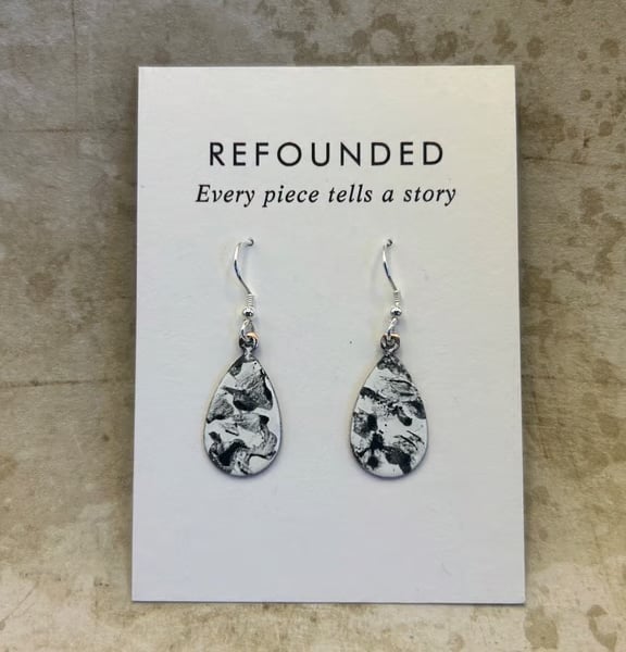 'pottery' enamel earrings with sterling silver