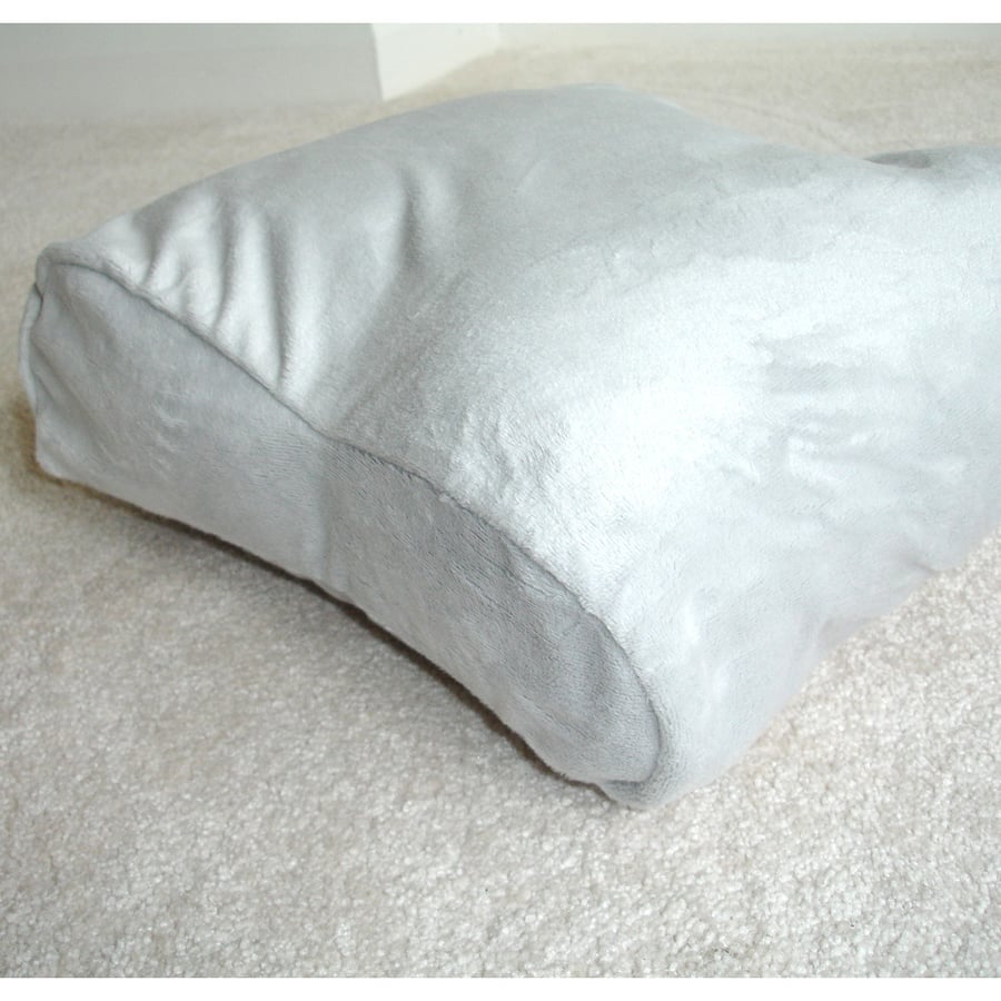 Tempur Original Contour Travel Neck Pillow Cover Orthopaedic Minky Fleece Grey