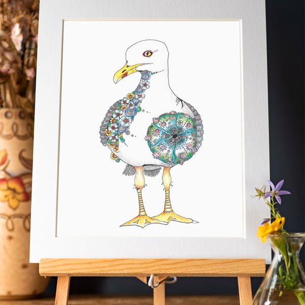 Cheeky Seagull Art Print 