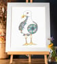 Cheeky Seagull Art Print  - Image 1