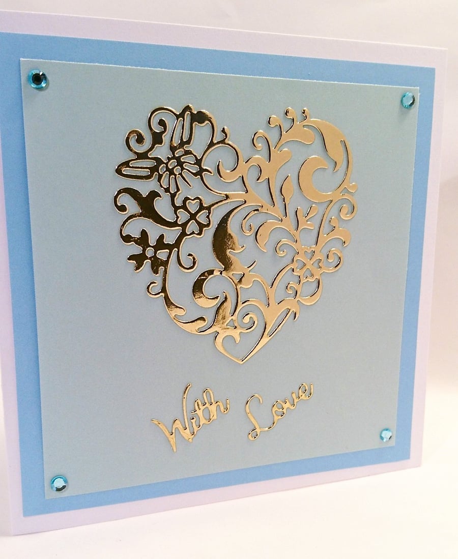  With Love, Anniversary, Birthday, Any Occasion Card FREE P&P UK