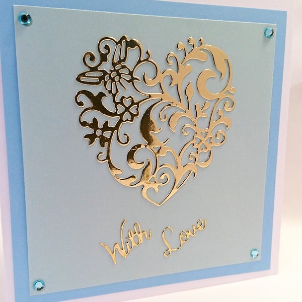  With Love, Anniversary, Birthday, Any Occasion Card FREE P&P UK