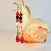 Swarovski Ruby Red Teardrop Earrings - Handmade In Devon