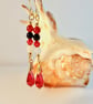Swarovski Ruby Red Teardrop Earrings - Handmade In Devon