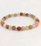 Frosted golden jade gemstone stretch bracelet  - Image 7