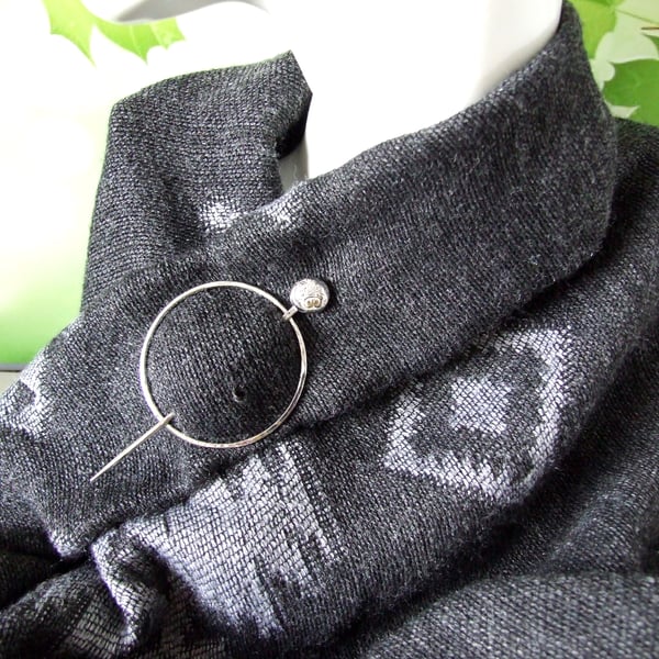 Shawl Pin, Sterling Silver Shawl Pin for Scarf, Shawl, Cardi or Wrap