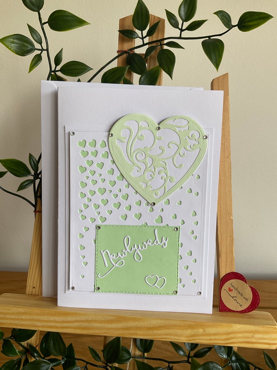 Wedding card with hearts