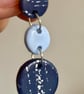 Light blue and Navy Blue Sparkly Drop Earrings - Image 5