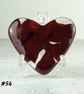 Red fused glass heart pocket hug with stand 5x4.5cm, handcrafted (54)