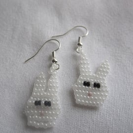 Easter Bunny Beadwork Earrings (1)
