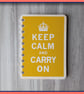 Keep Calm and Carry On poster spiral bound Notebook Yellow - Image 2