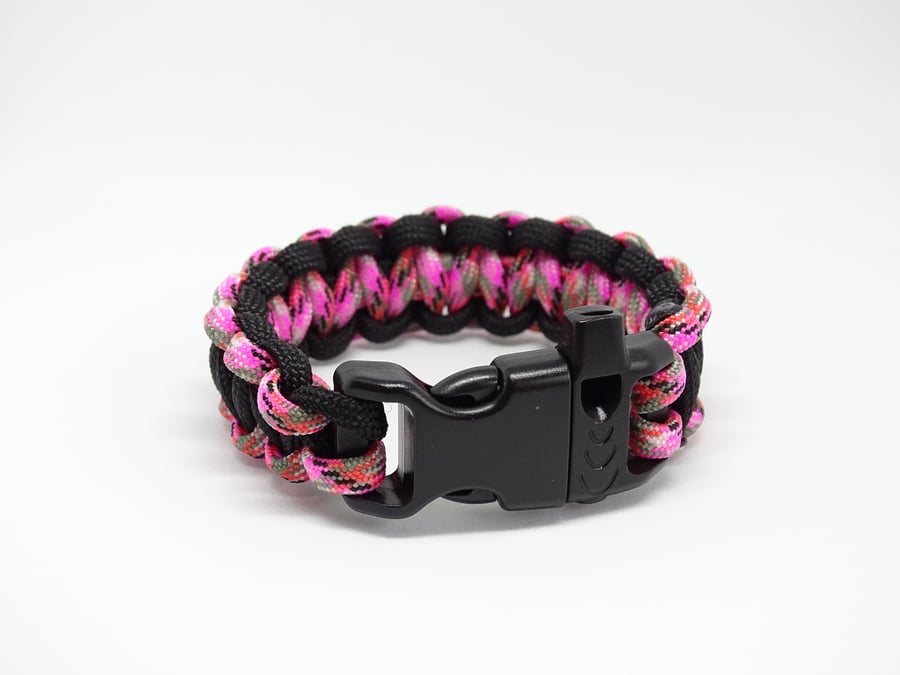 Black & Pink Paracord Bracelet