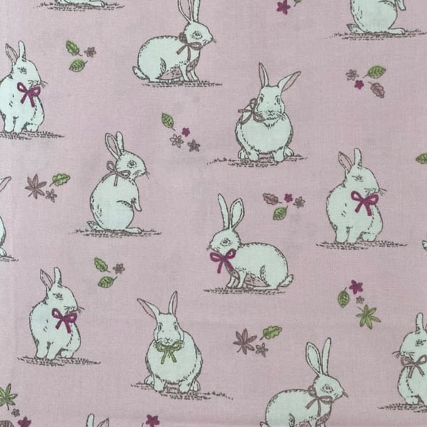 Pink Bunnies Fabric