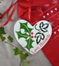 Personalised Holly and Ivy Heart - Hand Painted - Image 2