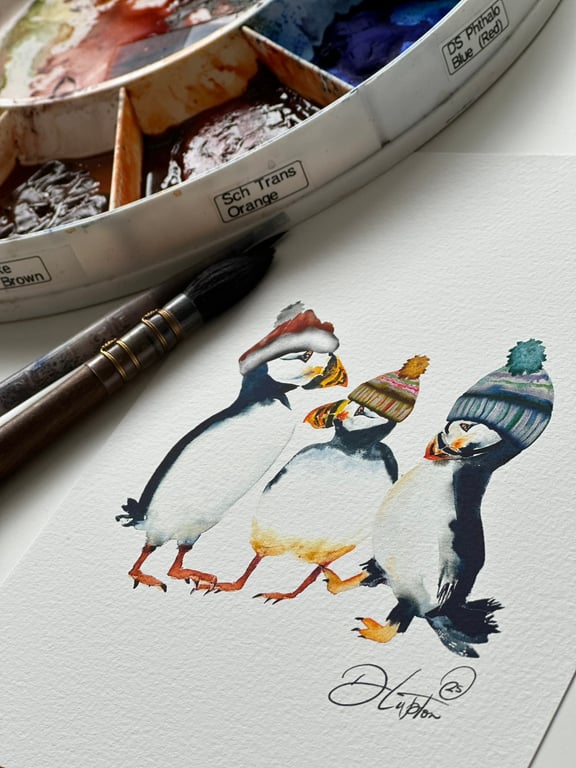 Watercolour Print 'The Groovy Bill Birds 2' - Signed