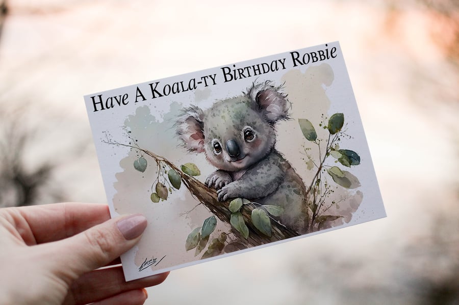 Koala Bear Birthday Card, Card for Birthday, Birthday Card, Friend Birthday Card