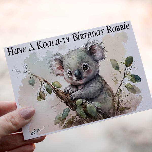 Koala Bear Birthday Card, Card for Birthday, Birthday Card, Friend Birthday Card