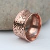 Chunky Forged Copper Ring, His or Hers, size U