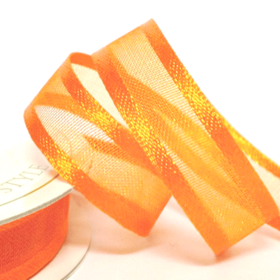 10mm Light Orange Satin Sheer Ribbon