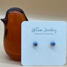 Sterling silver(925) with handmade fused glass cabochon 
