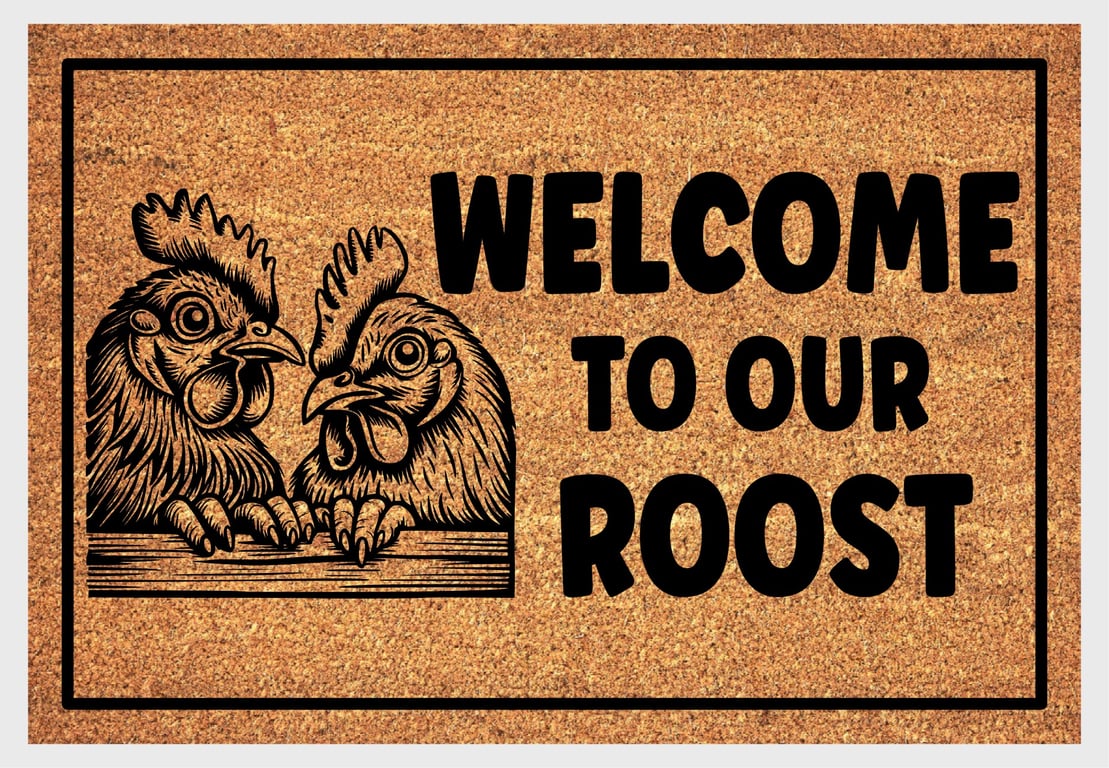 Welcome To Our Roost Door Mat No.1 - Chicken Welcome Mat - 3 Sizes