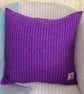 Harris Tweed Scatter Cushion with Pad, Purple Stripe 48cm