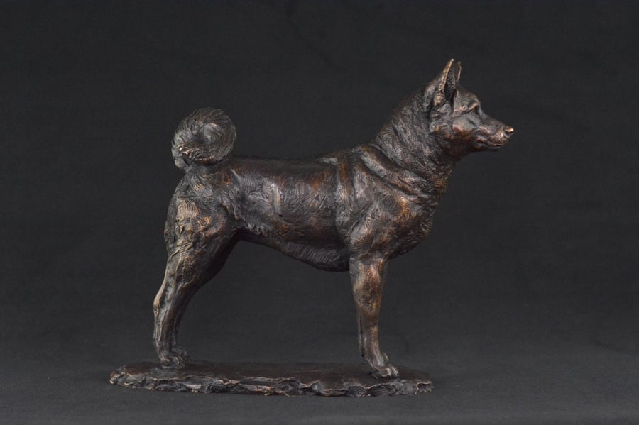 Foundry Bronze Standing Shiba Inu Animal Statue Small Bronze metal Statue