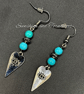 Turquoise Howlite & Evil Eye Earrings – Handmade Jewellery - Hypoallergenic. - Image 6