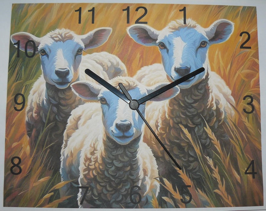 sheep wall clock ewe ,lamb clock,farming