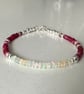 Ethiopian Opal Ruby Bracelet, Sterling Silver Gemstone Bracelet - Image 1
