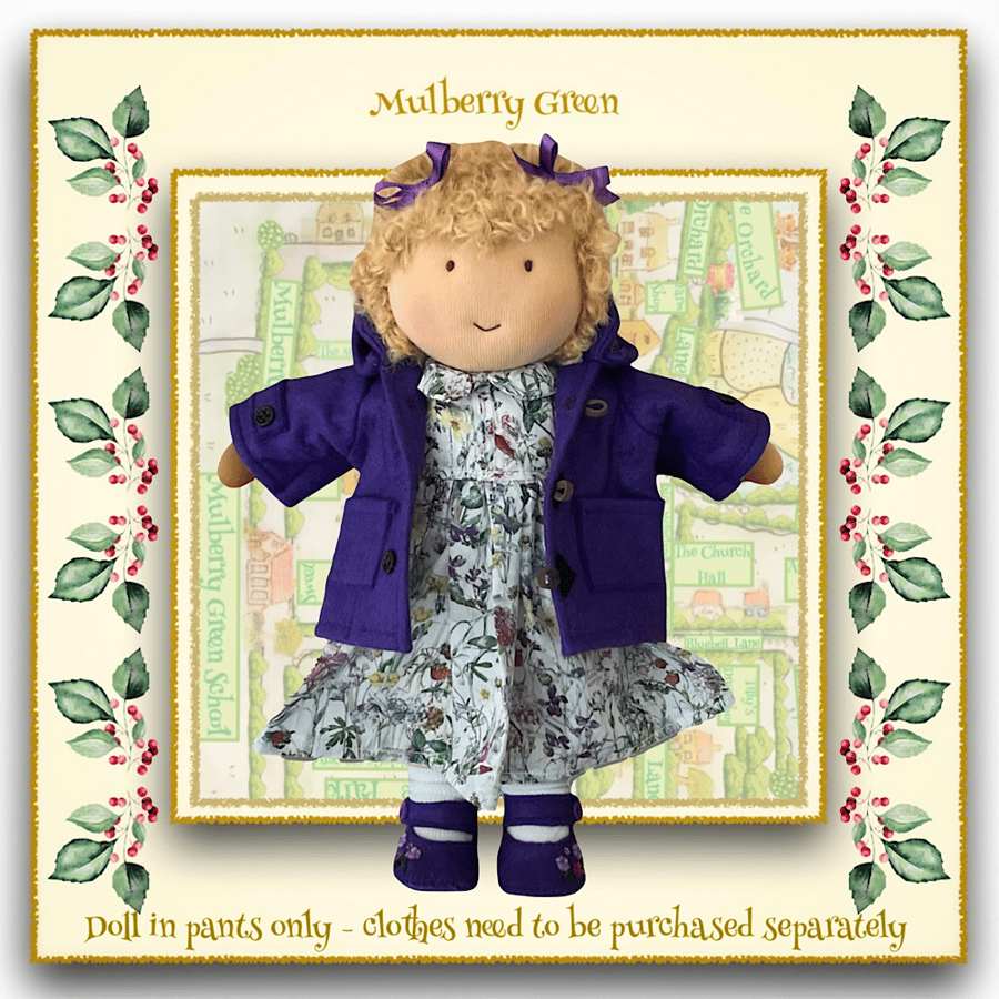 Reserved for Tina - Doll - Tilly Tucker- a handcrafted Mulberry Green doll