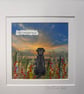 Framed textile picture of dog gazing out…..Life is a beautiful thing! - Image 3