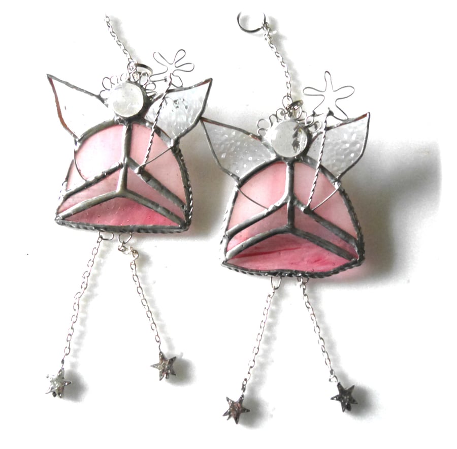 Fairy Godmother Stained Glass Suncatcher Pink 