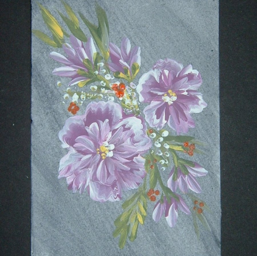 floral flower art painting original aceo watercolour ref 94
