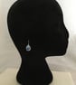 Blue Offset Oval Drop Earrings in Blue - Image 4