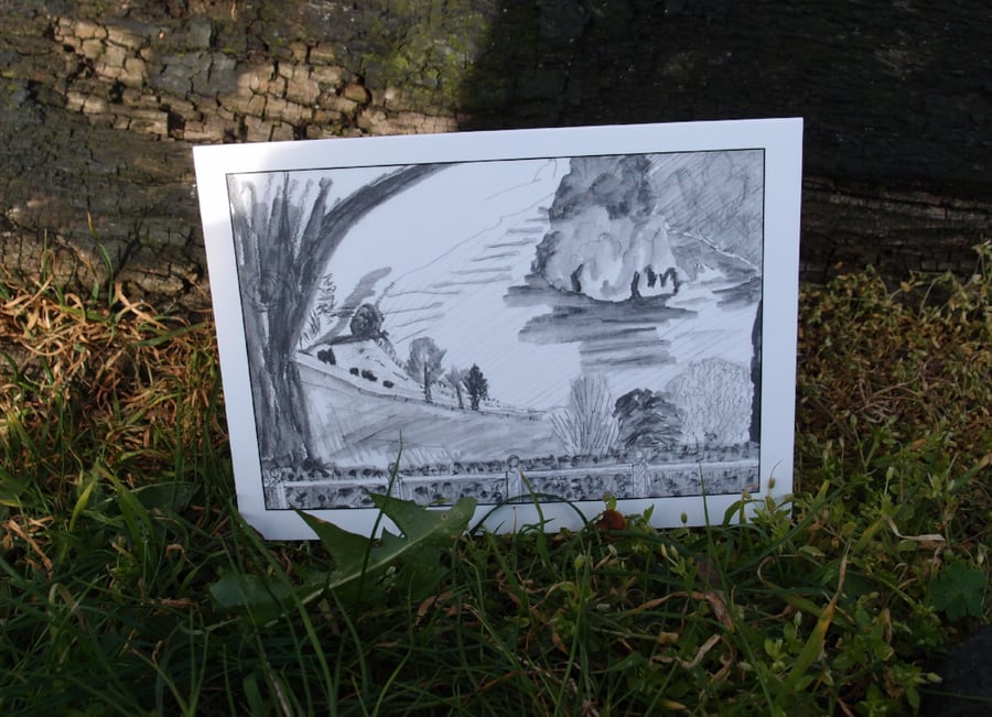 Overlooking the Thames greetings card