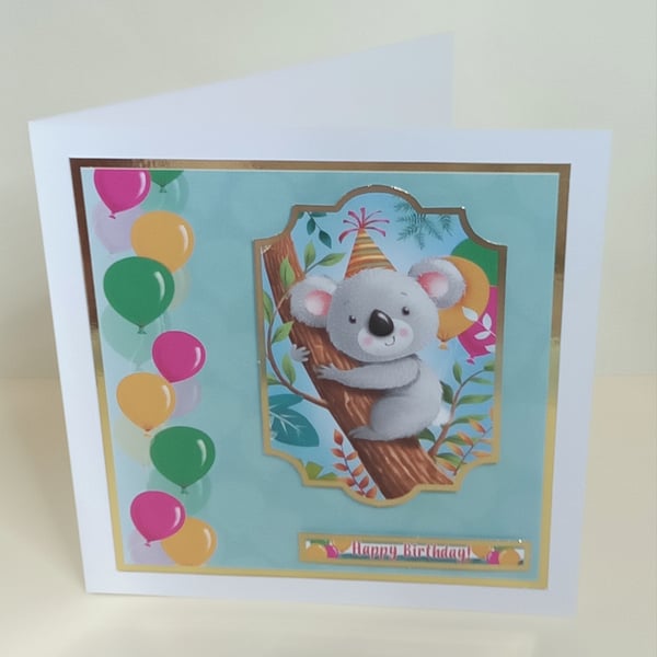 Party Koala Birthday Card  (046)