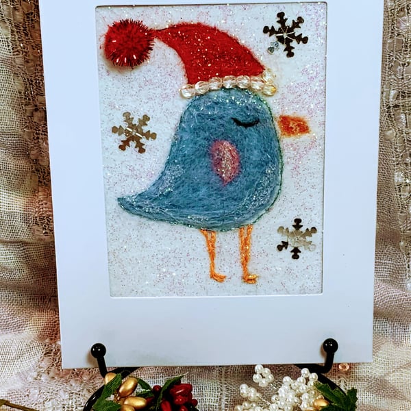 Blue Bird Christmas Card.