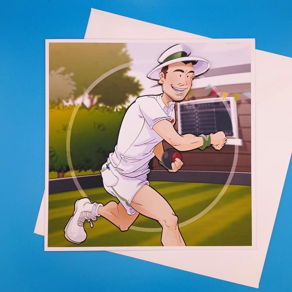 Large day Card, Bowling, 8x8inches, 20x20cms, Son, Brother, Grandson, Son in Law